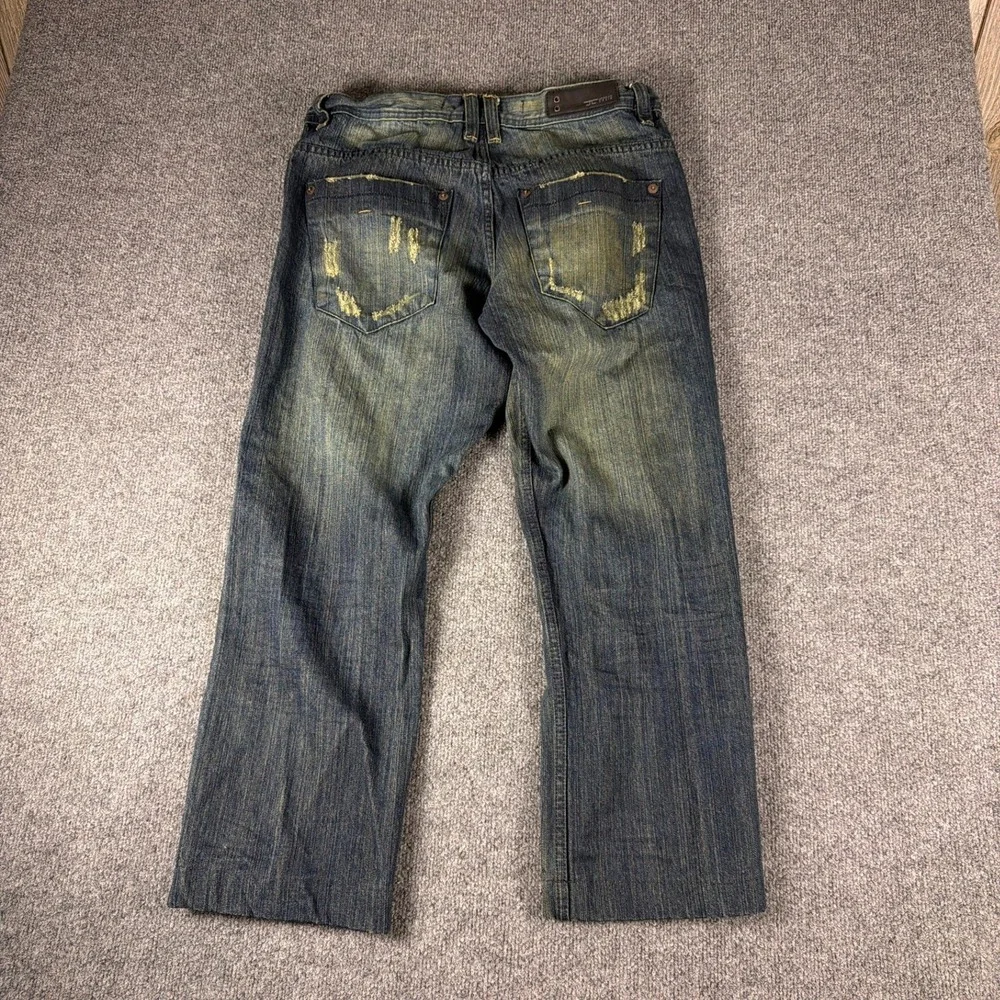 Jordan Craig Men Jeans Distressed 34‎ x 32 Straight Hem Finish Cotton